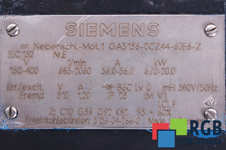 1GA5136-0CZ44-6JE6-Z Z:C10 G39 G92 K82 SIEMENS