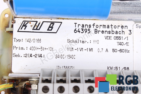 24VDC 15A KWB Z 400VAC 142/0166 ALIMENTATION