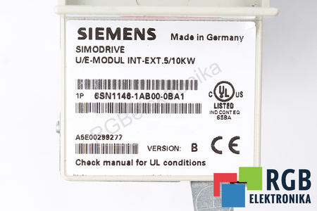 6SN1146-1AB00-0BA1 SIEMENS SIMODRIVE 611 VERSION B U/E-MODUL INT-EXT.5/10KW