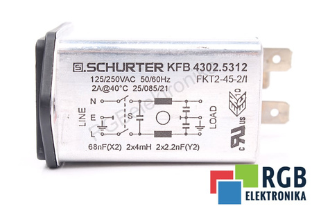 FICHE D’ALIMENTATION FKT2-45-2/I SCHURTER 125/250VAC 2A