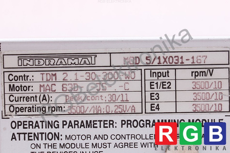 MOD5/1X031-167 INDRAMAT TDM2.1-30-300-W0