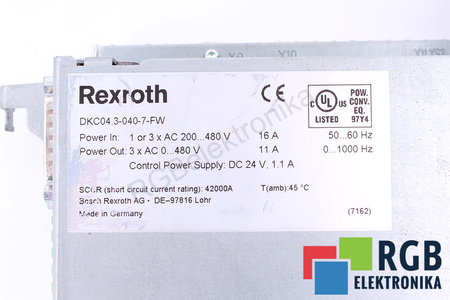 DKC04.3-040-7-FW BOSCH REXROTH FWA-ECODR3-FGP-03V36-MS SANS CAPOT