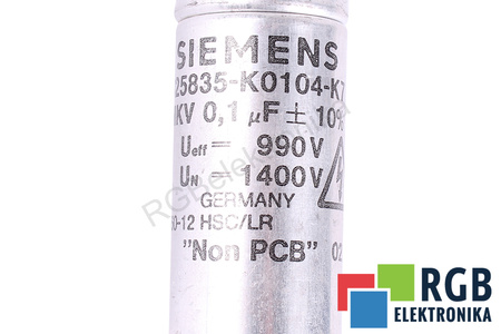 CONDENSATEUR B25835-K0104-K7 SIEMENS 0.1UF, UEFF=990V, UN=1400V
