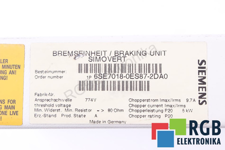 6SE7018-0ES87-2DA0 SIEMENS SIMOVERT MASTERDRIVES