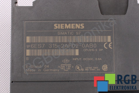 6ES7315-2AF02-0AB0 SIEMENS SIMATIC S7-300 CPU 315-2DP