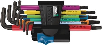 CLÉS MÂLES COUDÉES TORX HF AVEC FONCTION DE RETENUE, 9 PIECES 05024179001 WERA 967/9 TORX MULTICOLOUR HF 1