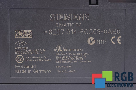 6ES7314-6CG03-0AB0 SIEMENS SIMATIC S7-300 CPU314C-2 DP