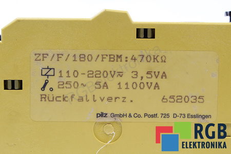 ZF/F/180/FBM:470KOHM PILZ 652035 RELAIS DE SÉCURITÉ