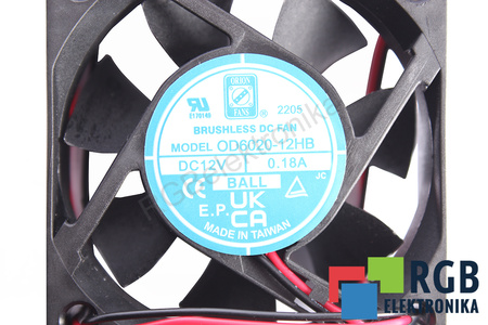 OD6020-12HB ORION 60X60X20MM, 12V, 0.18A VENTILATEUR