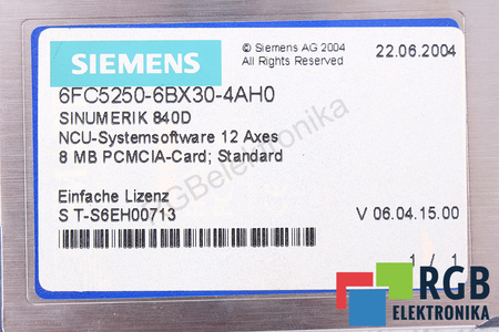 6FC5250-6BX30-4AH0 SIEMENS SINUMERIK 840D 8MB