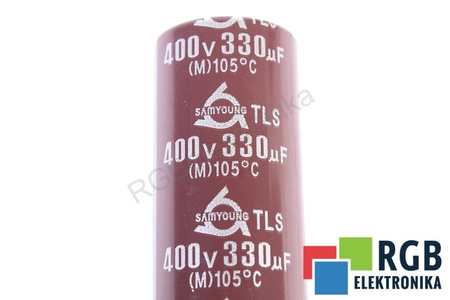 CONDENSATEUR TLS400VS330M22X50 SAMYOUNG ELECTRONICS 330UF, 400VDC, 22X50MM