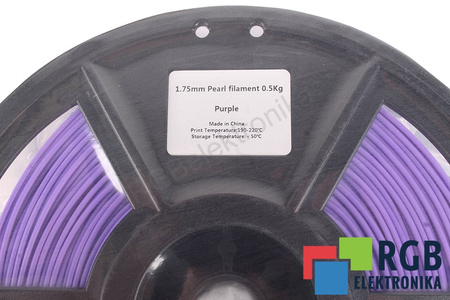 1,75MM PEARL FILAMENT 0.5KG PURPLE FLASHFORGE DIMENSION EXTÉRIEURE DE LA BOBINE 180MM, DIMENSION INTÉRIEURE DE LA BOBINE 50MM, LARGEUR DE LA BOBINE 45MM