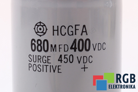 CONDENSATEUR HCGFA HITACHI 680MFD, 400VDC, 450VDC