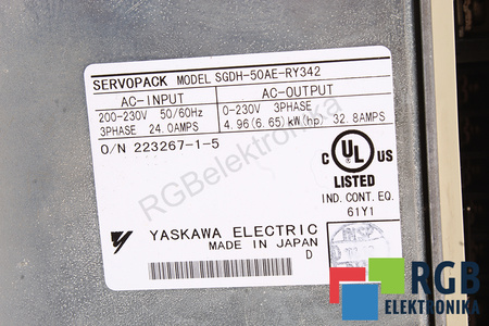 SGDH-50AE-RY342 YASKAWA SERVOPACK