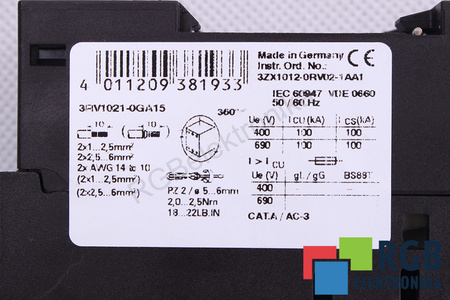 3RV1021-0GA15 SIEMENS SIRIUS DISJONCTEUR MOTEUR