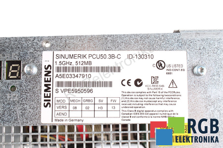6FC5210-0DF31-2AB0 SIEMENS SINUMERIK PCU 50.3B-C VERSION A