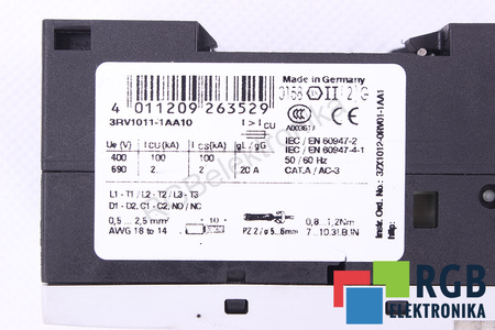 3RV1011-1AA10 SIEMENS SIRIUS DISJONCTEUR MOTEUR