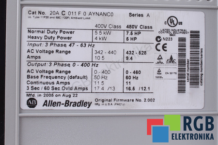 20AC011F0AYNANC0 ALLEN BRADLEY BOÎTIER