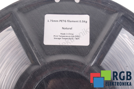 1,75MM PETG FILAMENT 0.5KG NATURAL FLASHFORGE DIMENSION EXTÉRIEURE DE LA BOBINE 180MM, DIMENSION INTÉRIEURE DE LA BOBINE 50MM, LARGEUR DE LA BOBINE 45MM