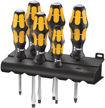 JEU DE TOURNEVIS KRAFTFORM WERA : LE TOURNEVIS-BURIN + RACK, 6 PIECES 05018282001 WERA 932/6
