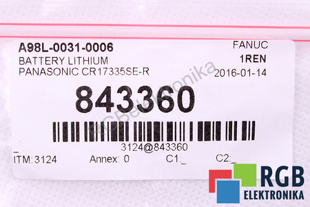 CR17335SE-R FANUC A98L-0031-0006 BATTERIE