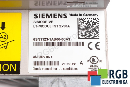 6SN1123-1AB00-0CA3 SIEMENS SIMODRIVE 611 VERSION A LT-MODUL INT.2X50A