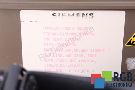 6EW1861-2AB SIEMENS SINUMERIK 800 E220 G5/40WRG0 DIN-41752