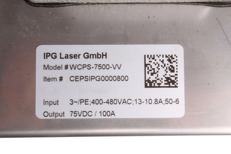 WCPS-7500-VV IPG LASER