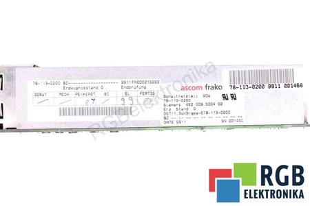 78-113-0200 ASCOM 4620085004.02 POUR PIÈCES