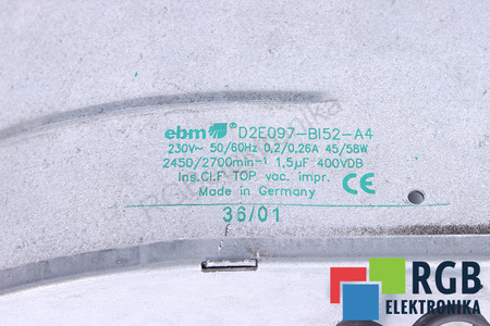 D2E097-BI52-A4 EBM PAPST 230VAC 45W 2450/MIN SOUFFLANTE MOTEUR