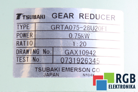 GRTA075-28U20FI TSUBAKI EMERSON I=20 RÉDUCTEUR