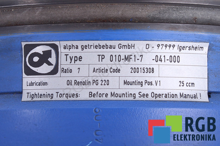 TP010-MF1-7-041-000 ALPHA GETRIEBEBAU I=7 RÉDUCTEUR