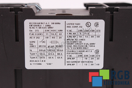 3RT1035-1BB44 SIEMENS SIRIUS 60A 690VAC 24VD