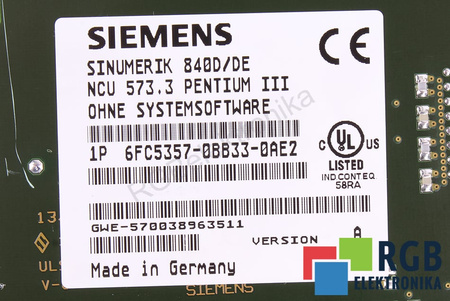 6FC5357-0BB33-0AE2 SIEMENS SINUMERIK 840D/840DE NCU 573.3 POUR PIÈCES