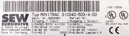 31C040-503-4-00 SEW EURODRIVE 8263361