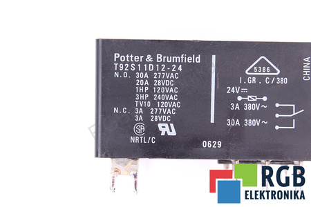 T92S11D12-24 POTTER&BRUMFIELD 24V 30A 380VAC RELAIS