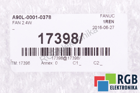 A90L-0001-0378 FANUC 3610KL-05W-B49 92X92X25MM, 24V VENTILATEUR