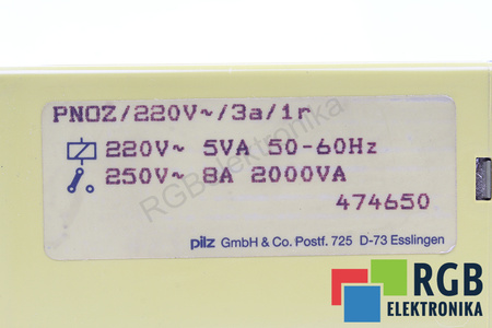 PNOZ/220VAC/3A/1R PILZ 474650 RELAIS DE SÉCURITÉ