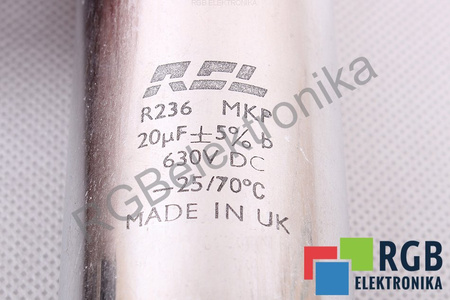 CONDENSATEUR R236 MKP RCL 20UF, 630VDC
