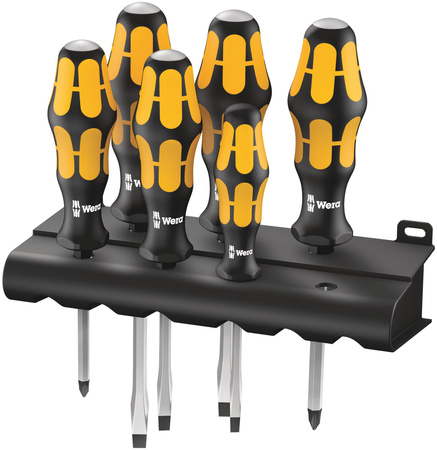 JEU DE TOURNEVIS KRAFTFORM WERA : LE TOURNEVIS-BURIN + RACK, 6 PIECES 05018282001 WERA 932/6