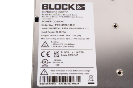 PCC-0124-100-2 BLOCK ALIMENTATION A DÉCOUPAGE (SMPS)