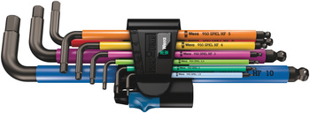 JEU DE CLÉS MÂLES COUDÉES, SYST. MÉTRIQUE, BLACKLASER, AVEC FONCTION DE RETENUE, 9 PIECES 05022210001 WERA 950/9 HEX-PLUS MULTICOLOUR HF 1