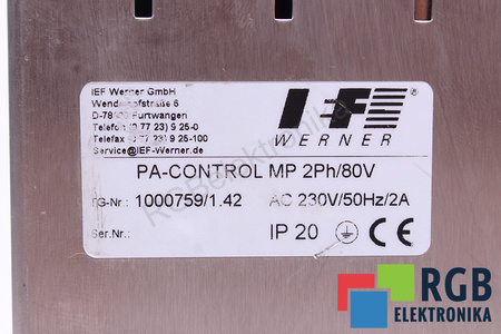 PA-CONTROL MP 2PH/80V IEF WERNER 1000759/1.42