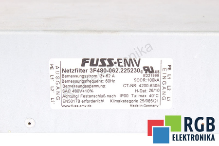3F480-062.225230 FUSS EMV FILTRE