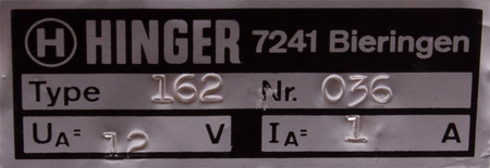 TYPE 162 HINGER
