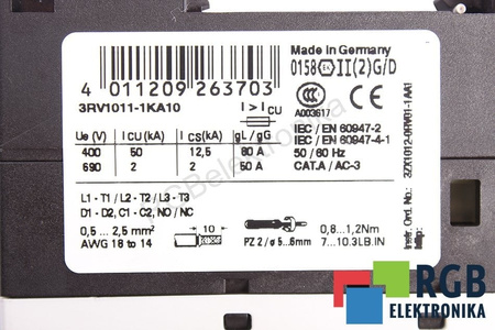 3RV1011-1KA10 SIEMENS SIRIUS
