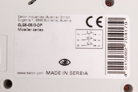 CLS6-C6/3-DP EATON 270417 DISJONCTEUR A MAXIMUM DE COURANT