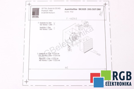SK3325207 RITTAL FILTRE DE VENTILATEUR