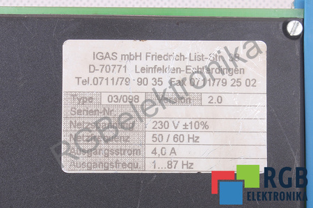 03/098 IGAS VERSION 2.0