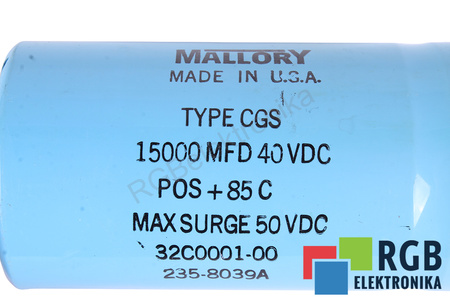 CONDENSATEUR CGS MALLORY 15000UF, 40VDC